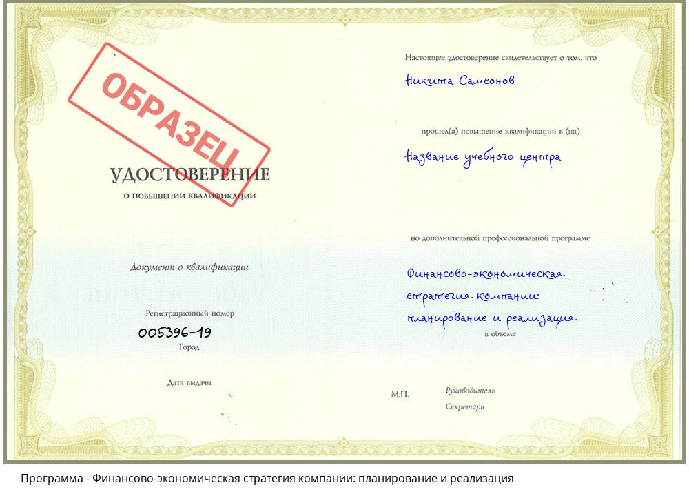 Финансово-экономическая стратегия компании: планирование и реализация Лесосибирск
